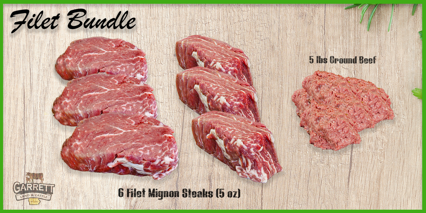 The Filet Bundle + 5 lbs of Ground Beef